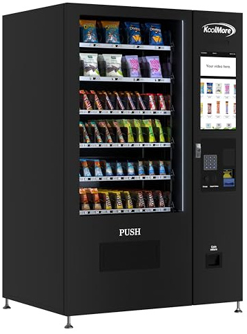 KoolMore Non-Refrigerated Snack Vending Machine with 60 Slots and 22 Inch Touch Screen with Bill Acceptor in Black (KM-VMNT-50-B)