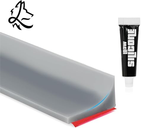 Joint Salle de Bain - Joint Porte Douche en Silicone Autocollant avec Tube de Silicone - Joint Porte de Douche pour une Étanchéité Optimale (NOIR, 1, Mètres) (3 METRES, GRIS)