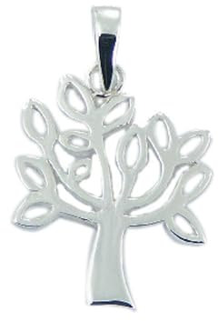 bijoucolor Pendentif en Argent représentant Un Arbre feuillu, 2,6 cm de Haut, 1,6 cm de Large, Design