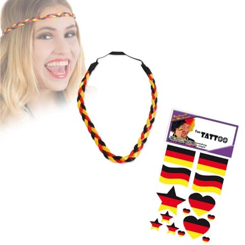 KarnevalsTeufel Haarband Fan !!!JETZT NUR FÜR KURZE ZEIT!!! mit Gratis Tattoos Accessoire Deutschland