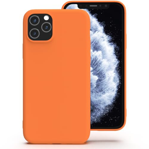 Zuvirelx Silikon Hülle für iPhone 11 Pro Max - Orange | Dünne, Rutschfest, Weiches Griff, Minimalistisch, Taschenpassend, Stoßfest Handyhülle