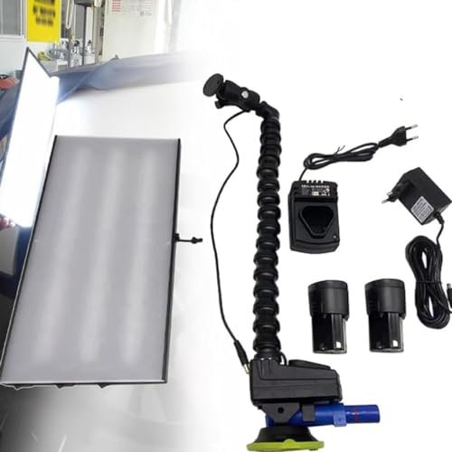 DRYIC Lampada per Riparazione Portatile, faretto a LED, Luce per Riparazione ammaccature Auto, con Ventose a Pompa da 100 mm