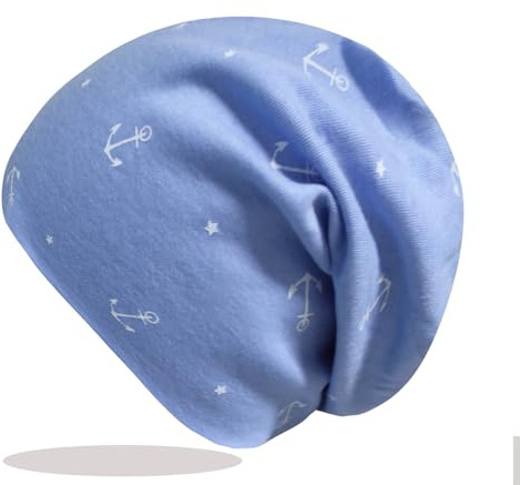 Glamexx24 Long Klassische Beanie Mütze: Herren Damen Winter Mütze, Unisex Laufmütze für Frühling, Herbst und Winter Mit Anker Muster