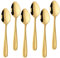 Buyer Star 5.32 Inch Small Spoons Set of 6, Stainless Steel Coffee Spoon Set, Mini Dessert Spoons Teaspoons Tiny Stirring Spoon Demitasse Espresso Coffee Spoons (6, Gold)