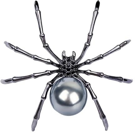 Realistische Spinne Brosche - Spinnennadeln und Pins | Spinne Brosche mit Strass | Schwarze Spinne Strass Brosche | Ästhetische Brosche für Rucksäcke | Einzigartiges ästhetisches Zubehör für Rucksäcke
