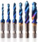 SANTUO 6Pcs Tap Drill Bits Set M3 M4 M5 M6 M8 M10 Blue Short 1/4 HSS Hex Shank Metric Sizes Tapping Tool for Various Threads