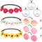 Kit de 9pcs Déguisement de Costume Hippie Bandeau Couronne Marguerite Cheveux Lunettes de Soleil Rose et Collier Pendentif Signe de Paix serre-tête Réglable Rétro décoration pour fête à thème carnaval