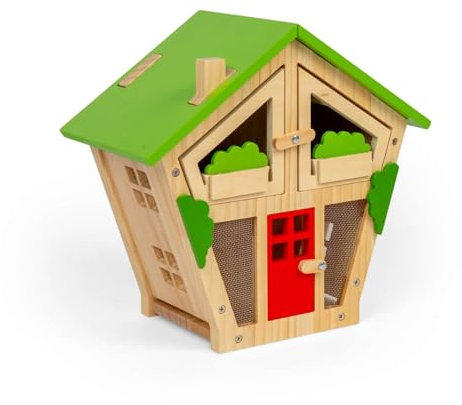 Bigjigs Toys Bug House – Insektenhotel aus Holz für Kinder, lustiges Naturspielzeug, pädagogische Outdoor-Aktivität, umweltfreundliche Tiergeschenke, ab 3 Jahren