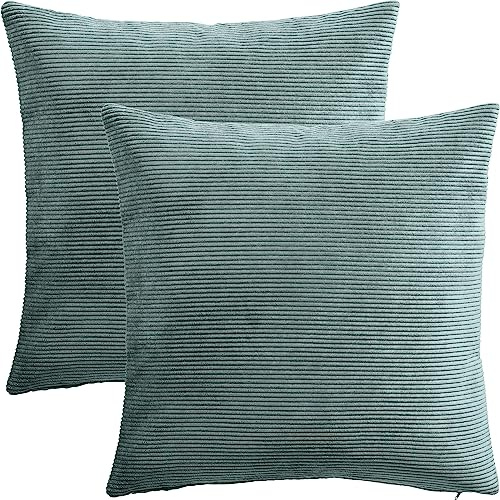 Erwin Müller Kissenhülle Glasgow 2er-Pack Cord Jade Größe 60x60 cm