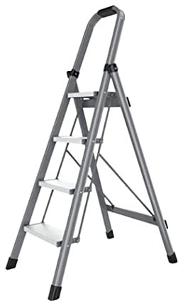 IWENZHKPA Escalera Escalera Plegable con Pasamanos Escaleras Telescópicas Tipo A Escalera con Pedales Anchos Escaleras De Tijera Capacidad De 330 LB Escalón De Tijera(B,4 Step)
