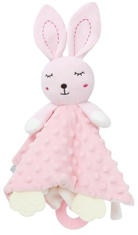 Qullmartle Schnuffeltücher Kleinkinder Spielzeug, Baby Schmusedecke, Komfortabel Schmusetuch, Baby Schnuffeltuch, Kuscheltuch für Neugeborene, Kuscheltier für Jungen und Mädchen (Rosa