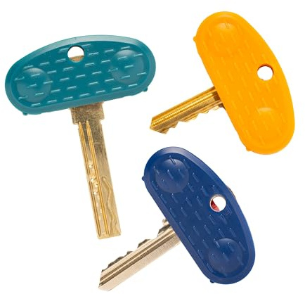 KeyGrip Key Turner Aid (Pack of 3), Ergonomic Key Turning Aid for Weak Grip | Wide Thumb Turn Key Holder with Colour Coding – Easy Key Turning for Reduced Hand Strength