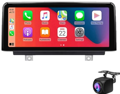 Radio para Coche Android 2DIN de 10,25, Pantalla táctil HD con navegación GPS, CarPlay inalámbrico y Android Auto para BMW Serie 3, 4, F30, F31, F32, F33, F34 y F36 (2011-2017)