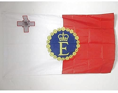 AZ FLAG - Drapeau Etendard royal de Malte 1964-1974 - 150x90 cm - Drapeau Royal Maltais 100% Polyester Avec Fourreau et cordelette - Pavillon 110 g