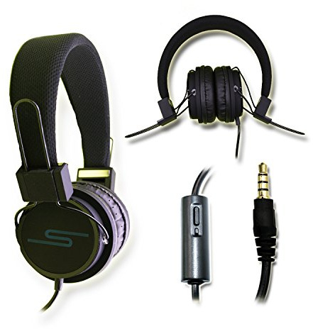 PH26 Casque Audio stéréo Noir Extra-Bass Clear Sound avec Fonction Micro + télécommande pour Qilive 5.3 by