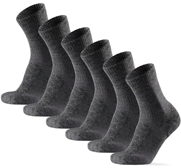 DANISH ENDURANCE Leichte Merino Wolle Wandersocken, Sommer Wollsocken, Unisex, für Herren & Damen, 3 Paar, Dunkelgrau, 35-38