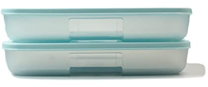 TUPPERWARE Kühlschrank System 650 ml hellblau Frische-System Behälter (2)