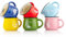 Mary's KITCHEN TOOLS 6er Tassenset | 350ml | Handgemachte | Keramiktassen | mit Tiermotiven | Familientassen & Kindertassen | für Kaffee & Tee | Bunt Retro Design (Mit Motiv)