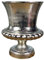 MichaelNoll Vase Blumenvase Gefäß Pokalvase Dekovase Aluminium Silber Groß - Bodenvase für Kunstblumen und Pampasgras - XXL 47 cm