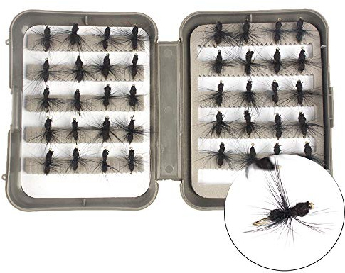 NEWSHOT Fly Fishing Flies, 40 Dry Fly Ant Lures Kit with Box for Trout Chub