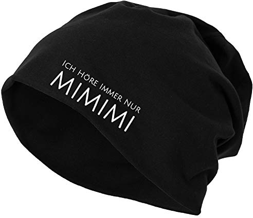 OwnDesigner Ich höre Immer nur mimimi Mütze für Männer & Damen in grau in Einheitsgröße - mit vielen Looks kombinierbar (Mutze 440 Schwarz)