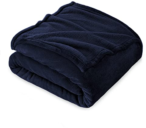 FARFALLAROSSA Coperta Plaid Pile, Coperta Divano 130 x 160 cm Flanella, Coperta Letto Singolo Calore Morbida - Blu
