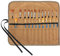 Denifiter Waxed Canvas Roll-up Pencil Bag, Heavy Duty Artist Paint Brushes Organize Pouch (Khaki)