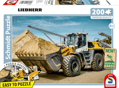 Schmidt Spiele 56552 Liebherr, Radlader L580, 200 Teile Kinderpuzzle aus Graspappe