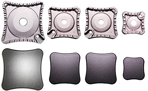 Ariston Hotpoint Indesit - Kit 4 bruciatori spartifiamma quadrati completi di coperture smaltate nere opache per piano cottura - C00095142 - C00095143 - C00095144 - B0247/KIT - Prodotto originale