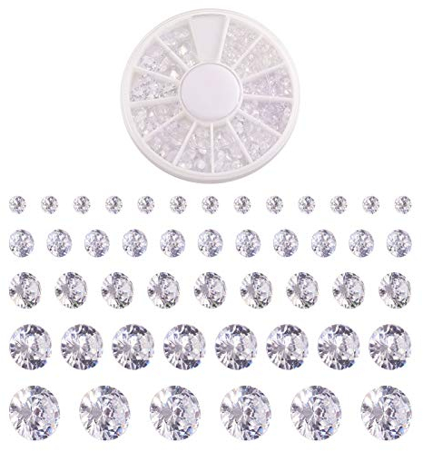 Craftdady Zirkonia-Cabochons, klare, lose facettierte Strass-Cabochons für Ohrringe, Armbänder, Anhänger, Schmuck, Bastel- und Kunsthandwerkprojekte, 376 Stück, 4 Größen