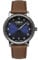Zeppelin Damenuhr mit Lederband 36 MM ETA Quarz Monotimer Einzeigeruhr Datum 8643-3