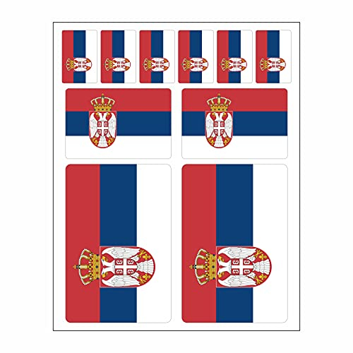 Generisch 10 Stück Flaggen Aufkleber Serbien Set | Sticker Serbia Republik Autoaufkleber
