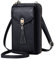 BTNEEU Handytasche zum Umhängen Damen Leder Handy Umhängetasche RFID Schutz Kleine Crossbody Tasche Handy Geldbeutel Handytasche Geldbörse mit 12 Kartenfächer Verstellbar Schultergurt (Schwarz)