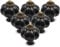 Cjueiom Lot de 12 boutons de tiroir en céramique noire vintage avec vis de montage – Poignées de placard antiques pour armoire de cuisine et commode