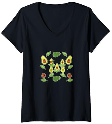 Yoga Avocado T-Shirt mit V-Ausschnitt