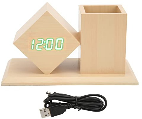 Digitaler Stifthalter Wecker, Personalisierter Home Office Schreibtisch Stifthalter mit LED Digital Wecker für Home Office Schreibtischuhren Home Tischdekoration