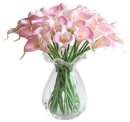 Künstliche Calla-Lilien künstliche Lilien Blumen Blumenstrauß, echte Berührung Calla-Lilie Blumen DIY künstliche Blumen für Hochzeit Blumenarrangement, Heimdekoration, Gartenparty (Rosa)