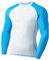 SURFEASY Men's Rash Vest Swim Shirts, Quick Drying Rash Guard Swimming Surfing Rash Tops Shirts T-Shirt Long Sleeve(White/Royal Blue,3XL)