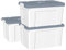 Cetomo 65L*3 Kunststoff-Aufbewahrungsbox mit haltbarem Deckel und Sicherheitsverschluss stapelbar und verschachtelt 3-Packs Weiß