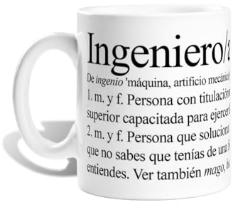 latostadora Taza Divertida para Regalar Taza Definición INGENIERO - Tazas de café grandes, graciosas, bonitas para el desayuno - Regalos originales - 325 mL - ref. 8770367