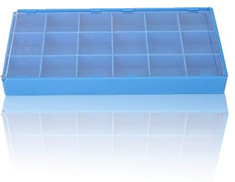 Cyrank Caja de almacenamiento de piezas de reloj de plástico, caja organizadora de piezas tipo cajón accesorios de reloj bandeja de almacenamiento herramientas de reparación de relojero(18 Grids)