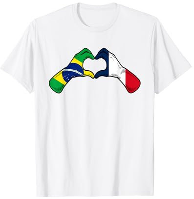 Drapeau Brésil France - Coeur Brésil T-Shirt