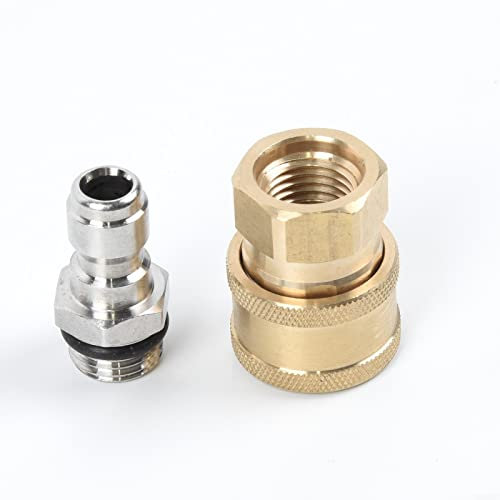 1Paar Quick Connect Adapter Hochdruckreiniger Schnellspanner 1/4 Männlich M22/14 Weiblich Stecker Aus Messing Hochdruck-Wasserfackeln