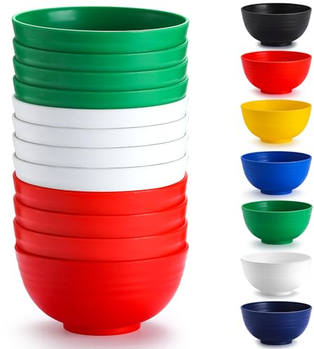 Berglander Bols en plastique Set 12 pièces 750ml, Couleur IT Ramen Réutilisable, Bols à soupe, Bol de céréales pour adulte, Enfants, Maison, Restaurant, Jardin, Pique-, Camping, En plein air