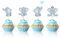 24PCS Elephant Cake Topper - Baby Shower Cake Decorations, It's a Boy Cupcake Picks for Birthday Theme Party Supplies