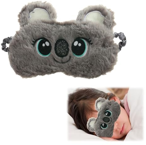 MMDOCO Schlafmaske, Nette 3D Flauschige Tier Augenmaske, Schlafmaske Kinder, Cartoon Koala Augenmaske, Children's Sleeping Mask, Verdunkelung Schlafbrille für Reisen, for Girls, Boys, Naps, Travel