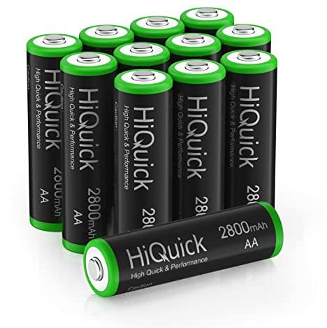 HiQuick 12pcs 2800mAh Ni-MH AA (Double A) Rechargeable Batteries High Capacity Battery 1.2 Volt(1.2 V) Low Self-Discharge (Batteries x12)
