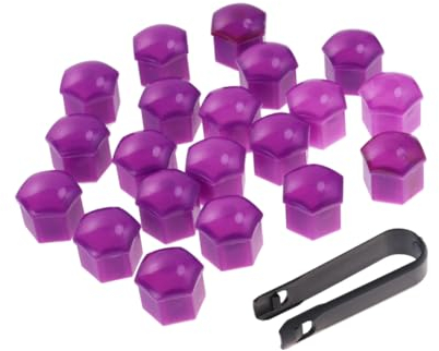 SOLUSTRE 21 1 schraubdeckel schraubenabdeckung Radschraubenkappen Radbolzenkappen Nüsse Schraubenbolzenkappen lila radschrauben muttern Nussschutz Hub Nussabdeckung Plastikbehälter Violett