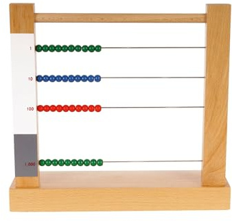 TimeTEX - Kleiner Rechenrahmen Montessori Premium | Mathematisches Lerninstrument für Rechnen im 100.000 Bereich | Maße: ca. 24x22x7,5 cm