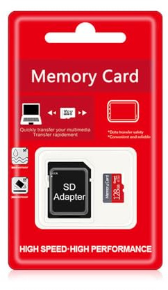 128GB TF Memory Card, Class 10 UHS-I Ultra High Speed TF Card with Adapter